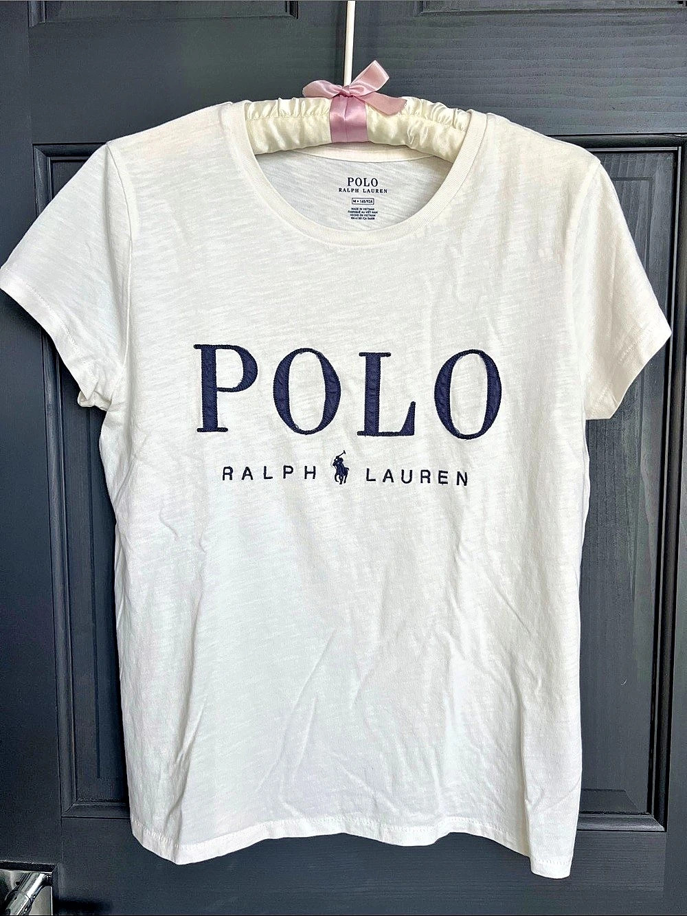Polo Ralph Lauren Applique Logo T-Shirt Tee White Medium